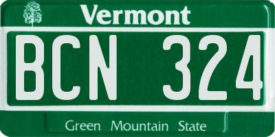 VT license plate BCN324