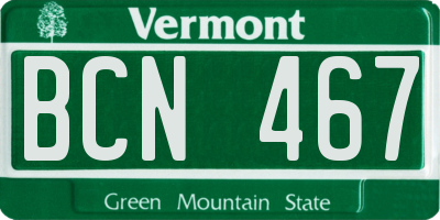 VT license plate BCN467