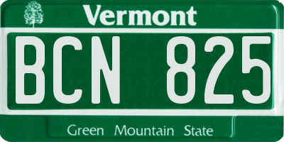 VT license plate BCN825
