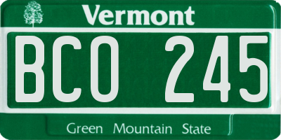 VT license plate BCO245