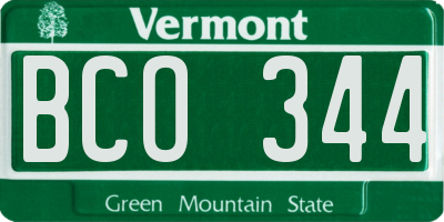 VT license plate BCO344