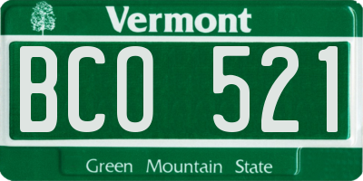 VT license plate BCO521