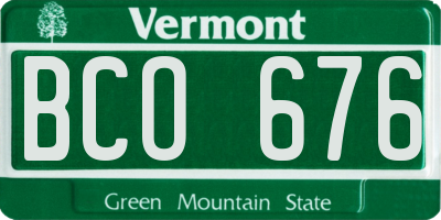 VT license plate BCO676