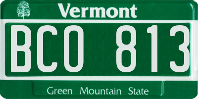 VT license plate BCO813