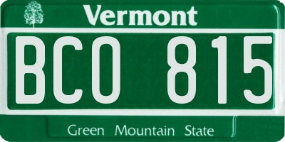 VT license plate BCO815