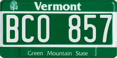 VT license plate BCO857