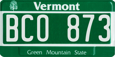 VT license plate BCO873