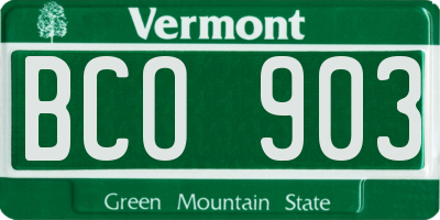VT license plate BCO903