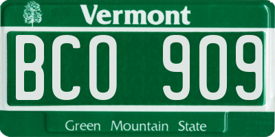 VT license plate BCO909