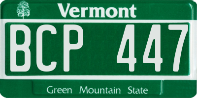 VT license plate BCP447