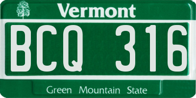 VT license plate BCQ316