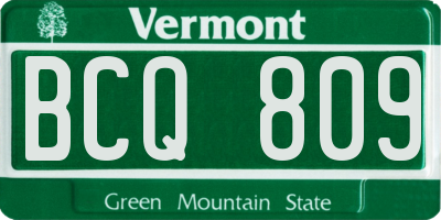 VT license plate BCQ809