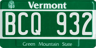 VT license plate BCQ932