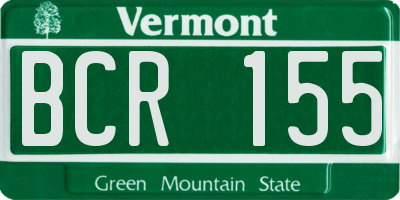 VT license plate BCR155