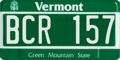 VT license plate BCR157