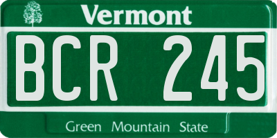 VT license plate BCR245