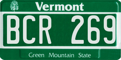 VT license plate BCR269