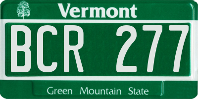 VT license plate BCR277