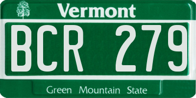 VT license plate BCR279