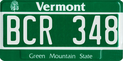 VT license plate BCR348