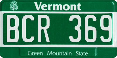 VT license plate BCR369