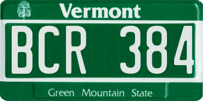 VT license plate BCR384