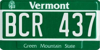 VT license plate BCR437