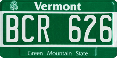 VT license plate BCR626