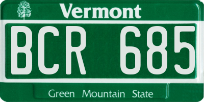 VT license plate BCR685