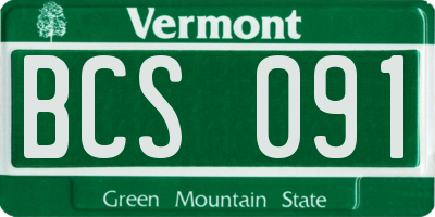 VT license plate BCS091