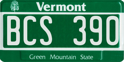 VT license plate BCS390