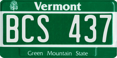 VT license plate BCS437