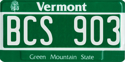 VT license plate BCS903