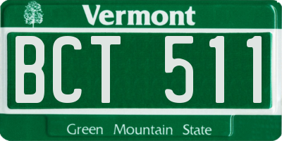 VT license plate BCT511