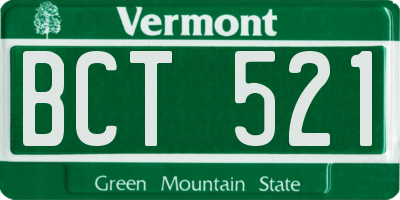 VT license plate BCT521