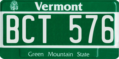 VT license plate BCT576