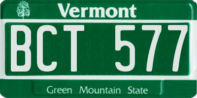 VT license plate BCT577