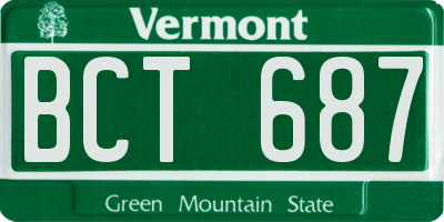 VT license plate BCT687