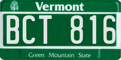 VT license plate BCT816