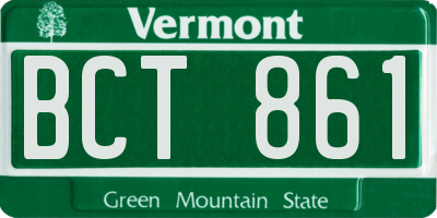 VT license plate BCT861