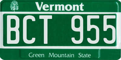 VT license plate BCT955