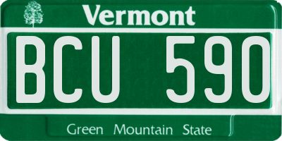 VT license plate BCU590