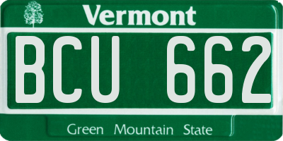 VT license plate BCU662