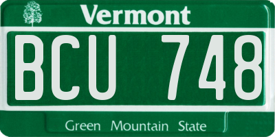 VT license plate BCU748