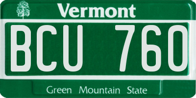 VT license plate BCU760