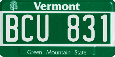 VT license plate BCU831