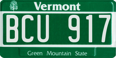 VT license plate BCU917