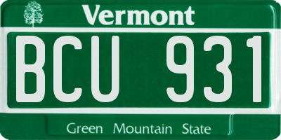 VT license plate BCU931