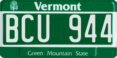 VT license plate BCU944