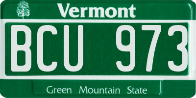 VT license plate BCU973